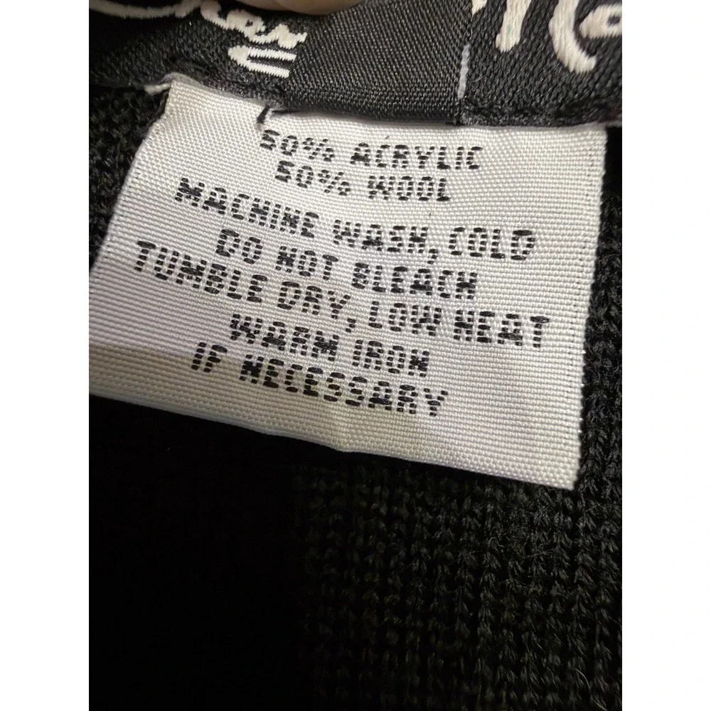 Windridge Cheryl Nash Sweater Vest Womens L Black White Wool Blend Zip Up Vest